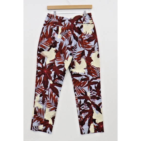 Erdem Cotton Ankle Pants Sparrow Boho Print Size 6 - Picture 2 of 11